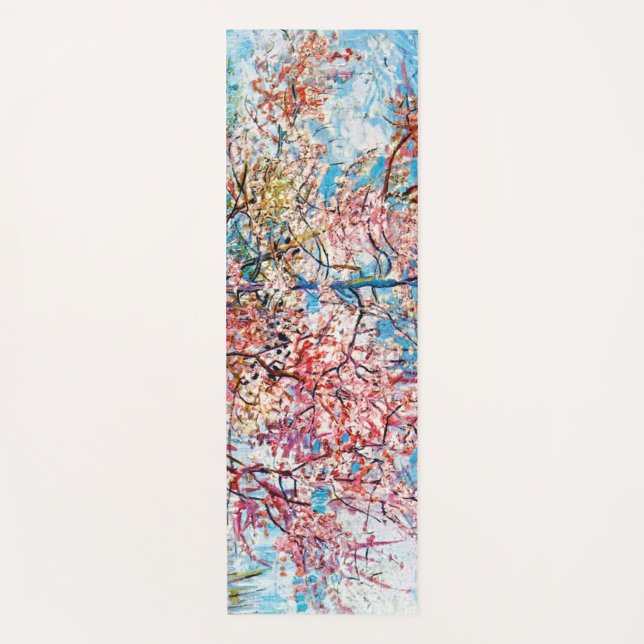 Blütenpfirsichbaum, Van Gogh Yogamatte (Vorderseite)