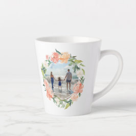 Blütenpfirsichfarben Foto Milchtasse