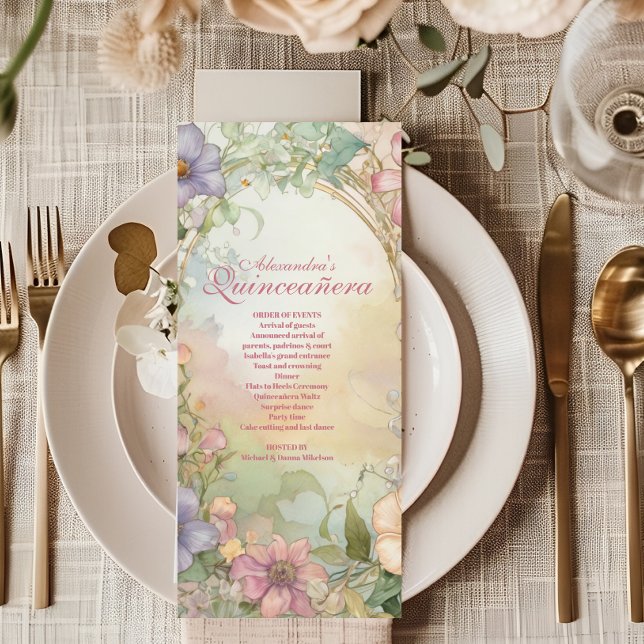 Blütenpink-Flora-Quinceanera-Feier (Von Creator hochgeladen)