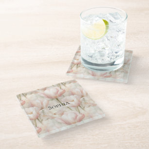 Blütenpink Tulips Glasuntersetzer