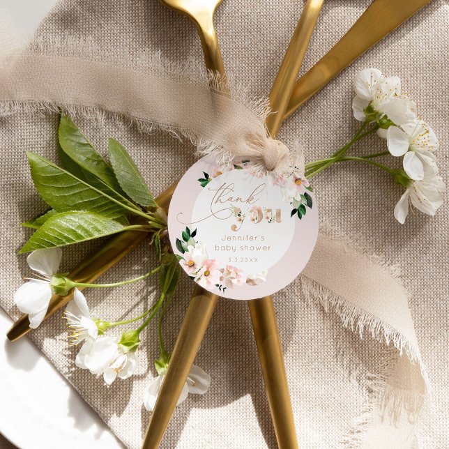 Blütenpinke Blumendusche Danke Geschenkanhänger (Von Creator hochgeladen)