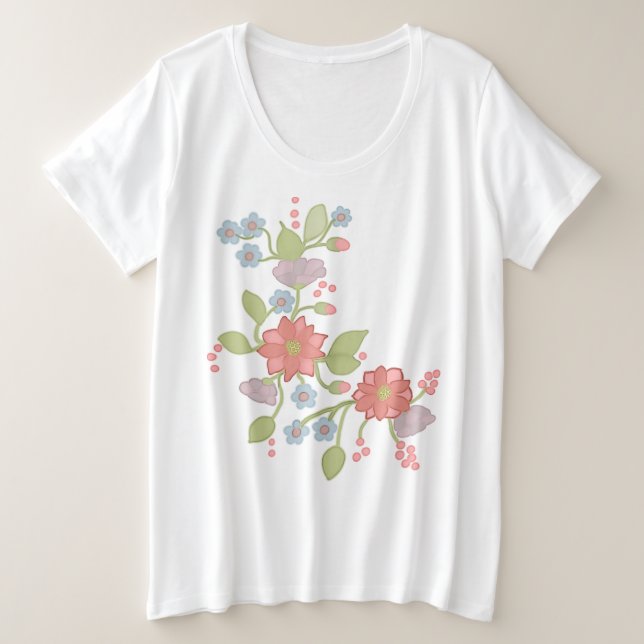 Blütenranke Große Größe T-Shirt (Design vorne)