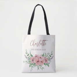 Blütenrosa Aquarellblüte Tasche Bridesmaid