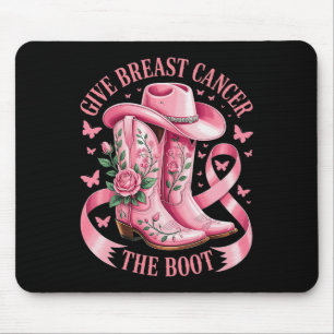 Blütenrosa Bänder-Cowgirl-Stiefel verleihen der Br Mousepad