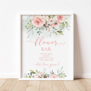 Blütenrosa Blume Bar Poster