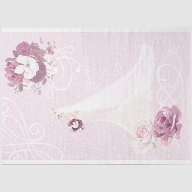 Blütenrosa Blumenbrille Hochzeitszettel Seidenpapier (Vorderseite)