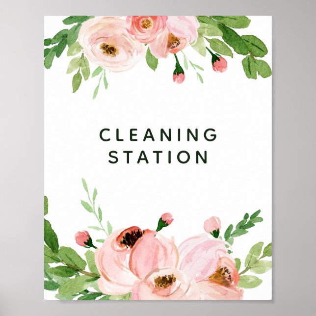 Blütenrosa Blumenkranz Hochzeitsmaske Poster (Vorne)