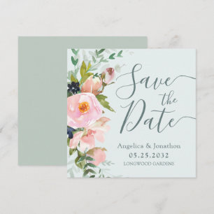 Blütenrosa Blütenbraun Blau Save the Date