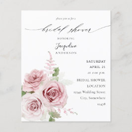 Blütenrosa Brautparty Flyer