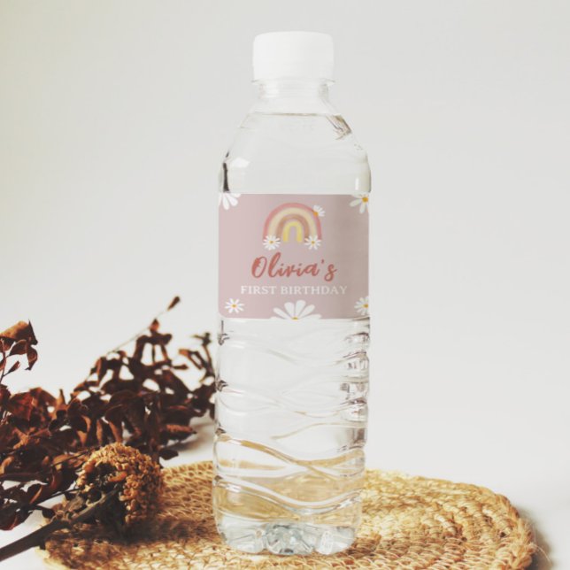Blütenrosa Daisy Geburtstagswasser-Flasche (Von Creator hochgeladen)