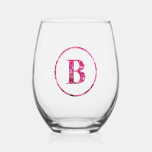 Blütenrosa Floral Monogram Lettering Art "B"