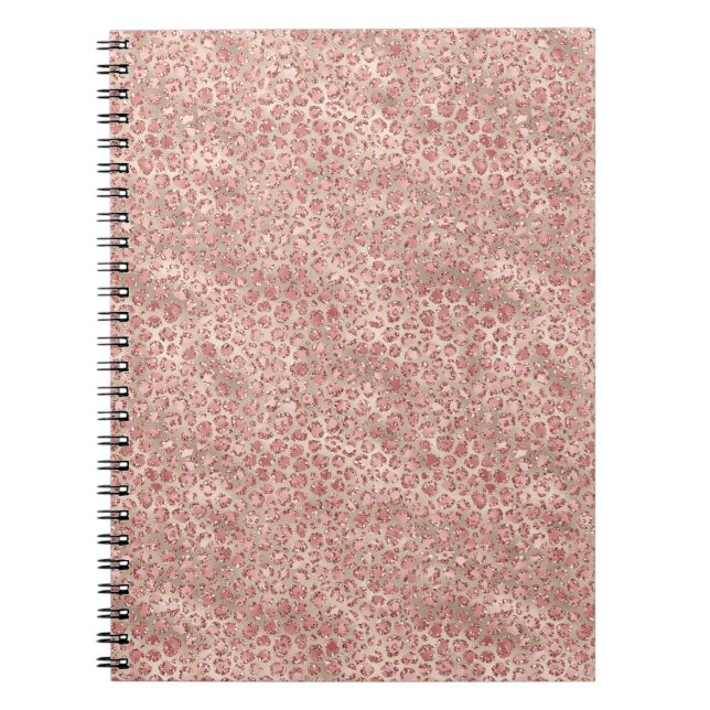 Blütenrosa Glitzy Glitzer Leopardrucke Notizblock (Vorderseite)
