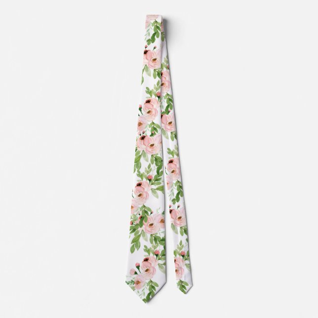 Blütenrosa Hochzeit mit Blumen Krawatte (Vorderseite)