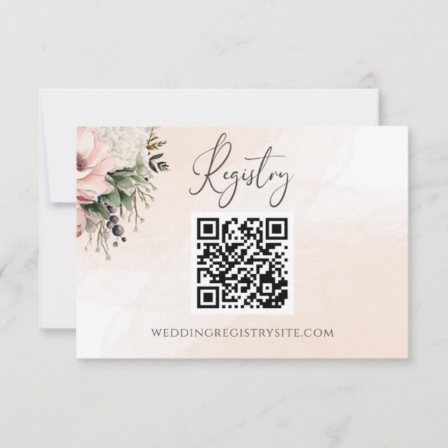 Blütenrosa Hochzeitskarte RSVP Karte (Vorderseite)