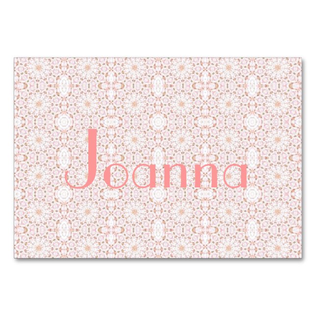 Blütenrosa Horizontal 3,5" x 5" Tablecard, Basic Tischnummer (Vorderseite)