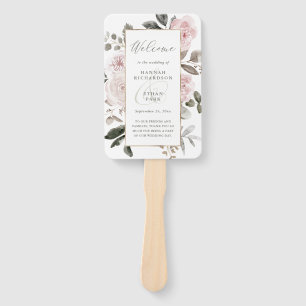 Blütenrosa   Imitats Gold Geometric Wedding Fächer
