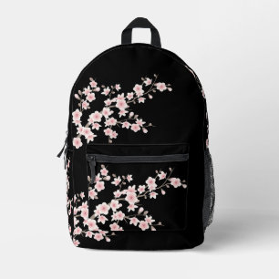 Blütenrosa Kirschblüten-Rosa Schwarz Bedruckter Rucksack