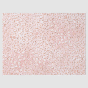 Blütenrosa Leoparden aus weißem Glitzer Seidenpapier