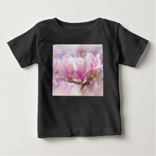 Blütenrosa Lila Magnolien - Frühjahrswoche Blume Baby T-shirt