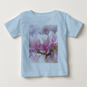 Blütenrosa Lila Magnolien - Frühjahrswoche Blume Baby T-shirt