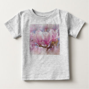 Blütenrosa Lila Magnolien - Frühjahrswoche Blume Baby T-shirt