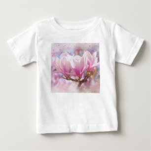 Blütenrosa Lila Magnolien - Frühjahrswoche Blume Baby T-shirt
