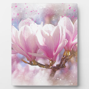 Blütenrosa Lila Magnolien - Frühjahrswoche Blume Fotoplatte