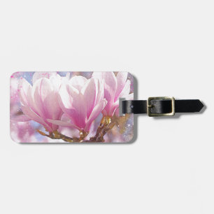 Blütenrosa Lila Magnolien - Frühjahrswoche Blume Gepäckanhänger