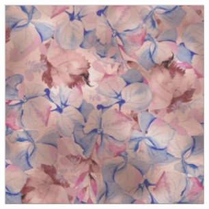 Blütenrosa Marineblau Rose Gold Aquarell Blüten Stoff