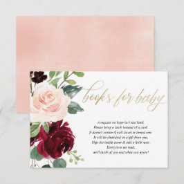 Blütenrosa Marsala Blumenbücher für das Baby Begleitkarte