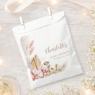 Blütenrosa Pampelgras   Babydusche Geschenktütchen