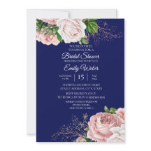 Blütenrosa Rose Navy Blue Brautparty