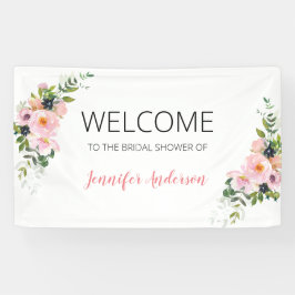 Blütenrosa und blaue Blumen - Willkommen Banner
