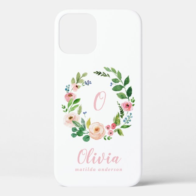 Blütenrosa Wasserfarbenfrohe Blumengranulat Case-Mate iPhone Hülle (Rückseite)
