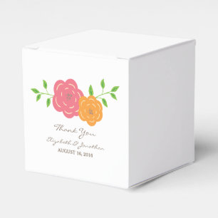 Blütenrot-orangefarbene Blütenfelder Geschenkschachtel