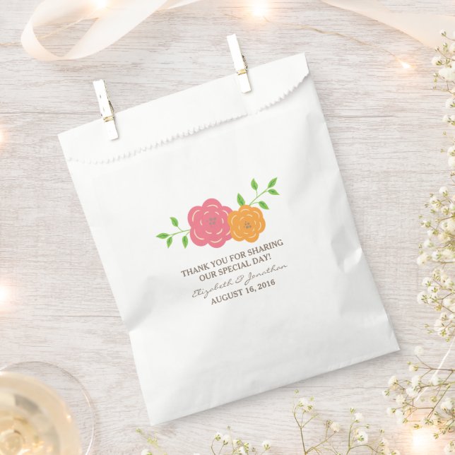 Blütenrot-orangefarbene Gastgeschenk Hochzeiten Geschenktütchen (Ausgeschnitten)
