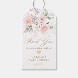 Blütenrot Pink Gold Baby Girl Dusche Gefallen Geschenkanhänger