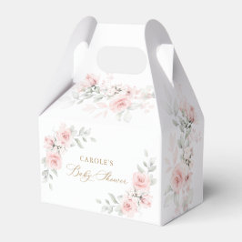 Blütenrot Rosa Grünpflanzen Gold Babydusche Geschenkschachtel