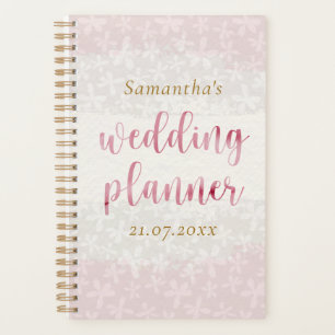 Blütenrot Rosa Hochzeit Wasserfarben Planer