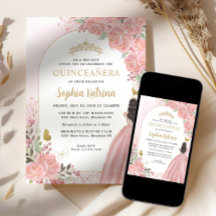 Blütenrot Rosa Prinzessin Birthday Quinceanera
