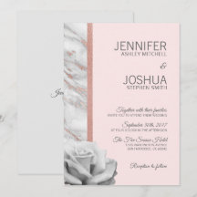 Blütenrot Rosa Rose Goldfolie Grau Hochzeit