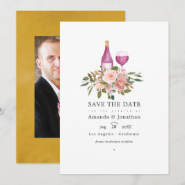 Blütenrot und Goldweinverkostung Hochzeit Save The Date