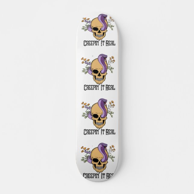 Blütenschlange - Halloween-Liebhaber Skateboard (Vorne)