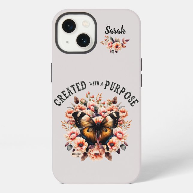 Blütenschmetterling Christlich iPhone Hülle (Rückseite)