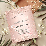 Blütenschmetterling - Einladung zum Geburtstag<br><div class="desc">Für eine elegante 50. Geburtstagsfeier (oder jedes Alter). Eine Rose goldener Hintergrund. Dekoriert mit Rose Gold Konfetti und einem großen Schmetterling. Personalisieren und fügen Sie einen Namen und Party-Details hinzu. Der Name wird mit einem handgeschriebenen Stilskript geschrieben</div>