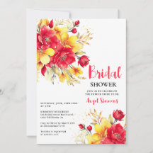 Blütenschrift Brautparty mit hellrotem Fall