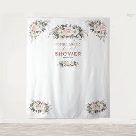 Blütenschwarz Rose Gold Brautparty Prop Wandteppich