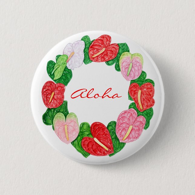 Blütenschweif-Kranz Aloha Button (Vorderseite)