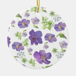 Blütensommer botanischer Hintergrund des lila Wass Keramik Ornament