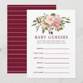 Blütenspülung und Burgundy Babydusche Einladung